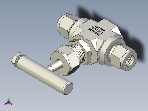 不锈钢整体阀盖针形阀，NV系列正等轴测缩略图