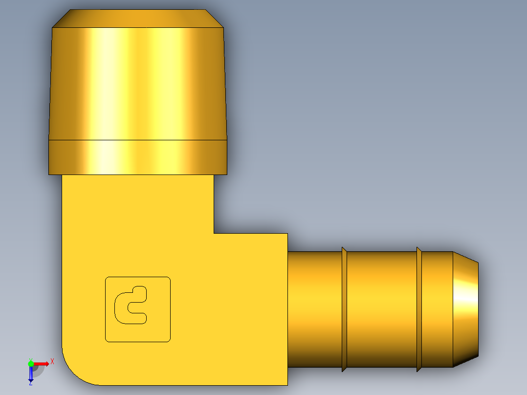 工业通用螺蚊管倒齿式工业硬管接头Male Elbow 229-6-2俯视图
