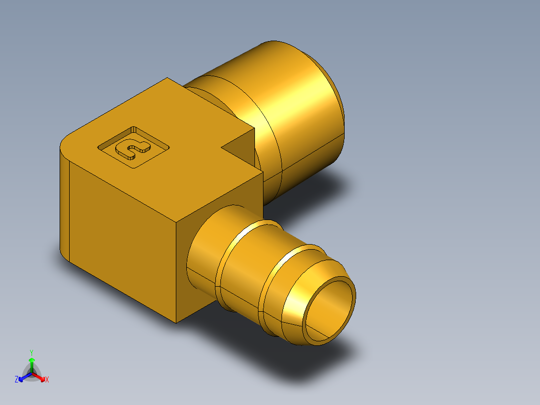工业通用螺蚊管倒齿式工业硬管接头Male Elbow 229-6-2正等轴测图