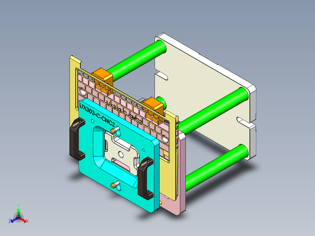 UX303-C-笔记本CNC工装夹具三维模型CNC2正等轴测图