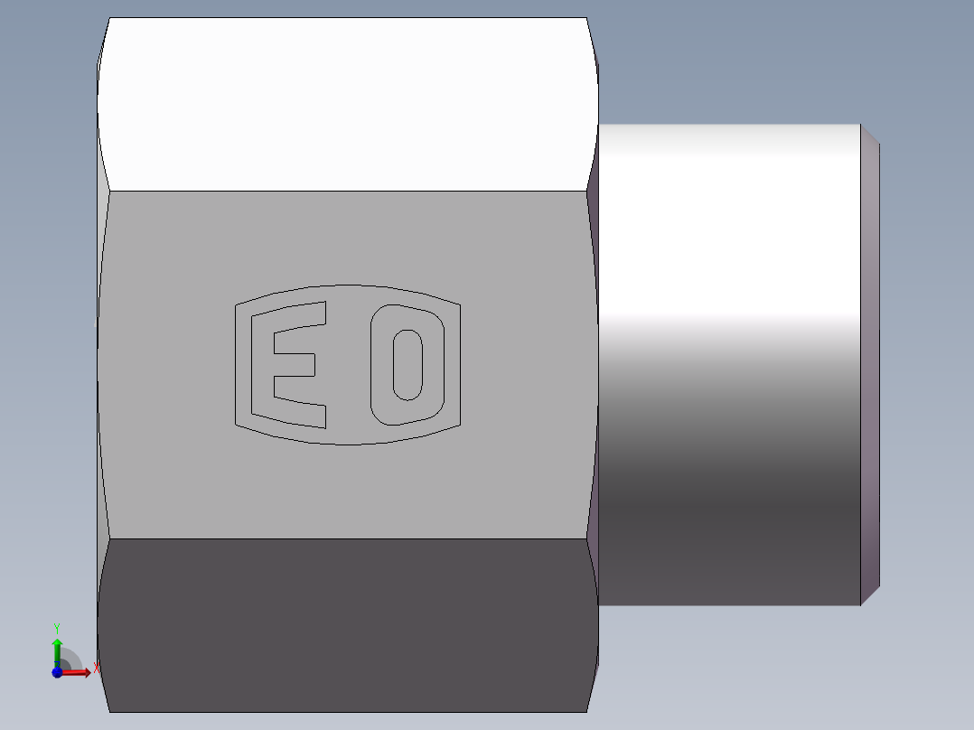 直通内螺纹接头、5DM-24-22前视图