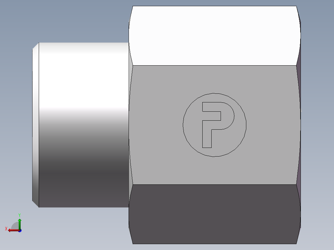 直通内螺纹接头、5DM-24-22后视图