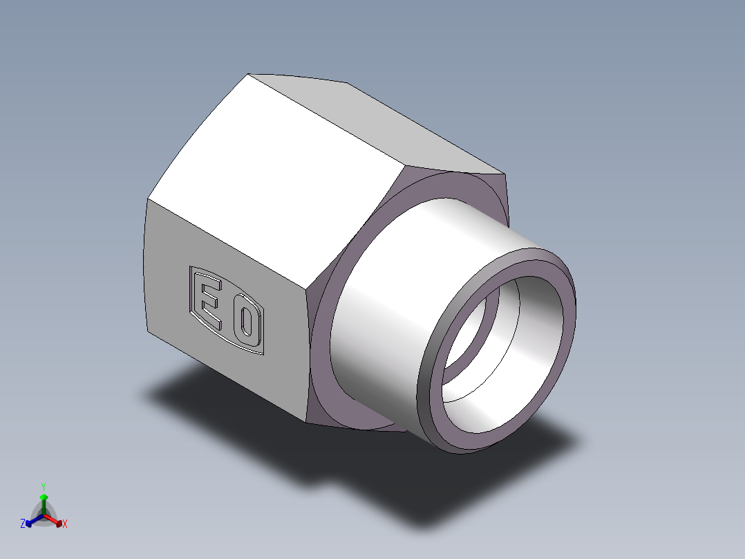 直通内螺纹接头、5DM-24-22正等轴测图