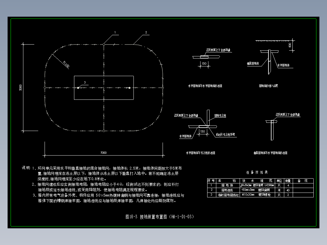 图18-3 接地装置布置图（HA-1-D1-03）