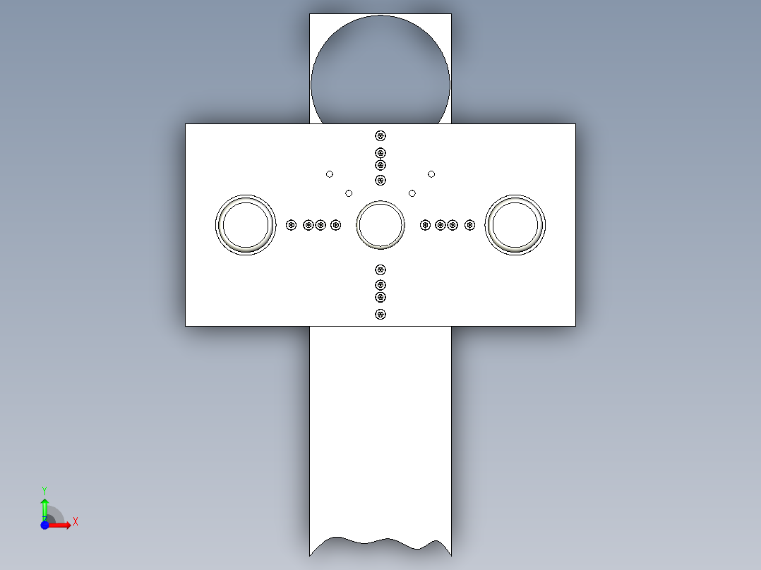 锅盖落料拉深切边冲孔复合模前视图