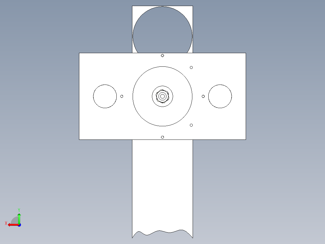 锅盖落料拉深切边冲孔复合模后视图