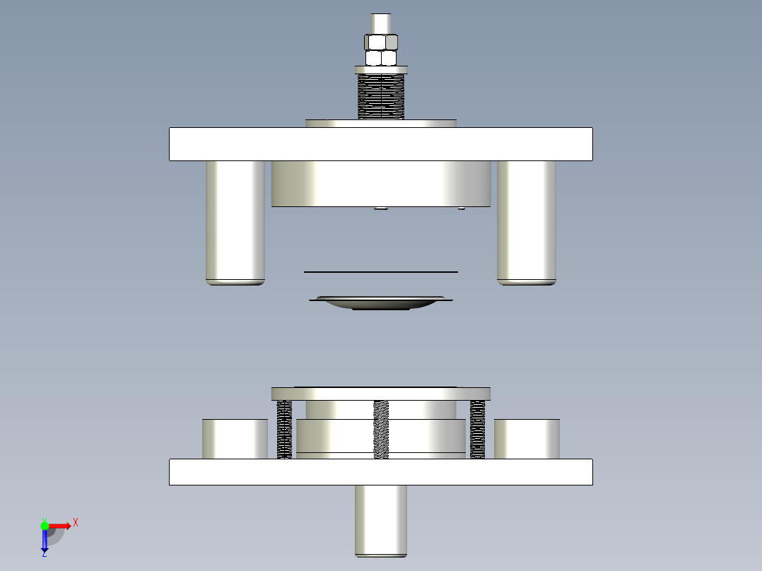 锅盖落料拉深切边冲孔复合模俯视图