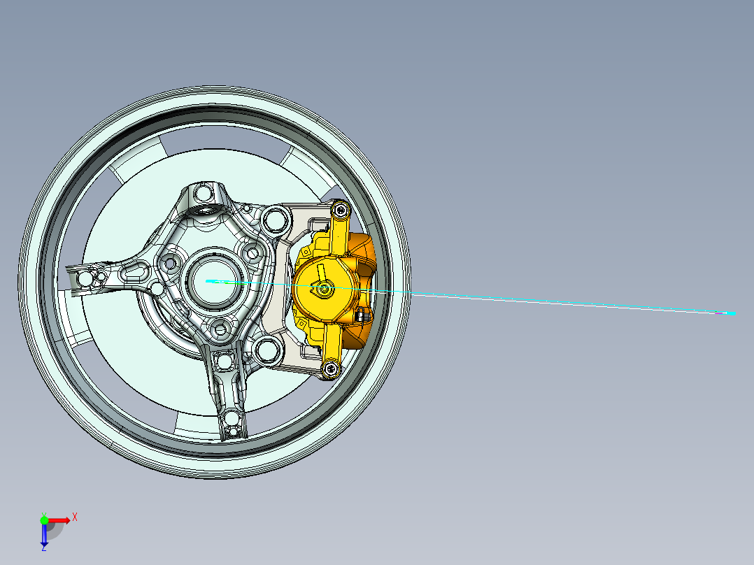 57缸径盘式制动器卡钳总成 1135712俯视图
