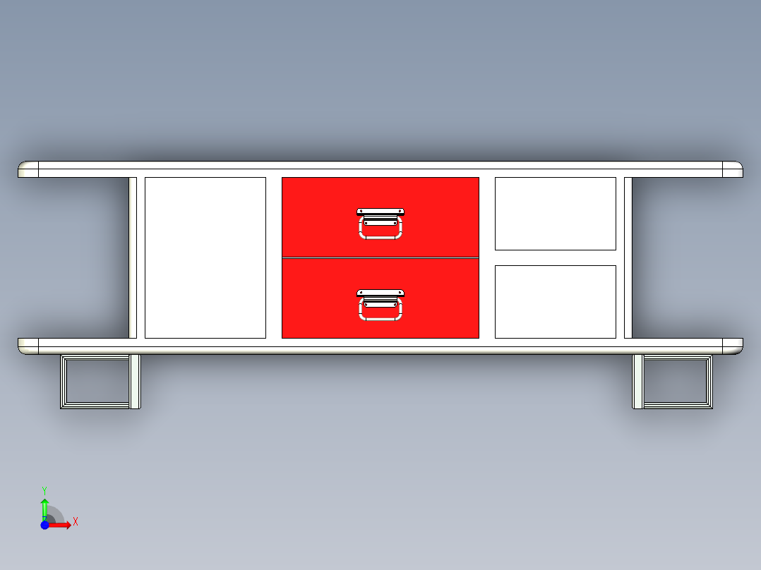 B3004370-木质电视支架前视图