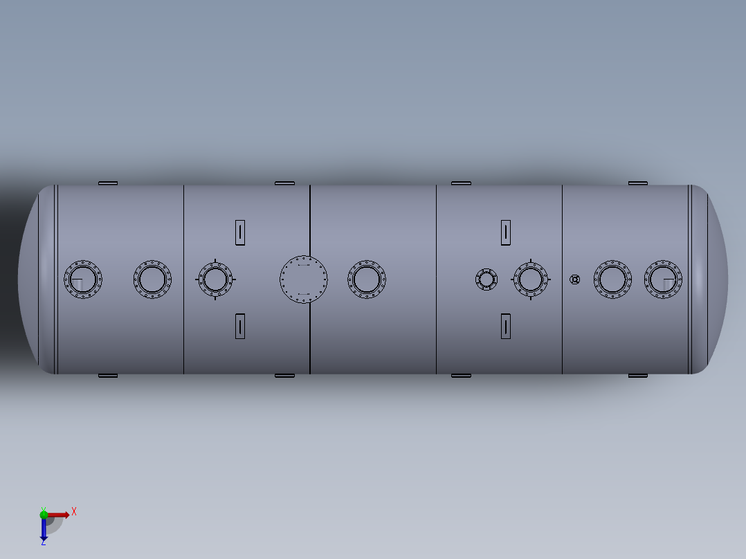 施工的油分离器代码+ASME+VIII俯视图