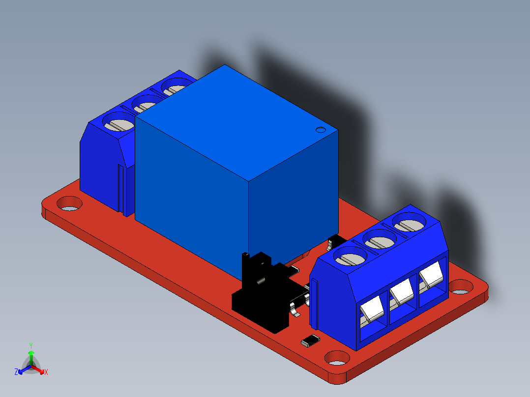 hw 803 5v直流继电器模块11正等轴测图