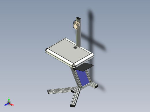 铝制讲台带电脑支架展示架aluminium-lecturn-模型格式为 stp