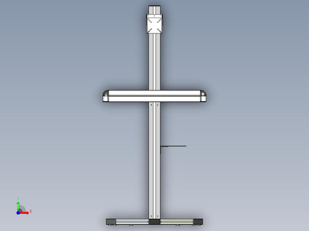铝制讲台带电脑支架展示架aluminium-lecturn-模型格式为 stp前视图