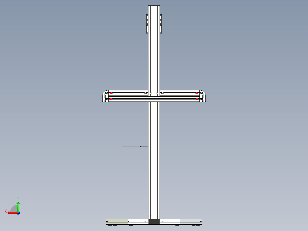 铝制讲台带电脑支架展示架aluminium-lecturn-模型格式为 stp后视图