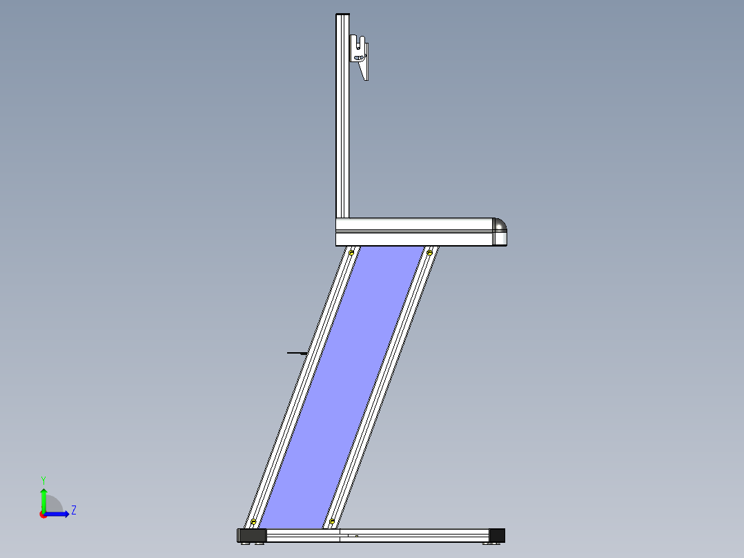 铝制讲台带电脑支架展示架aluminium-lecturn-模型格式为 stp左视图