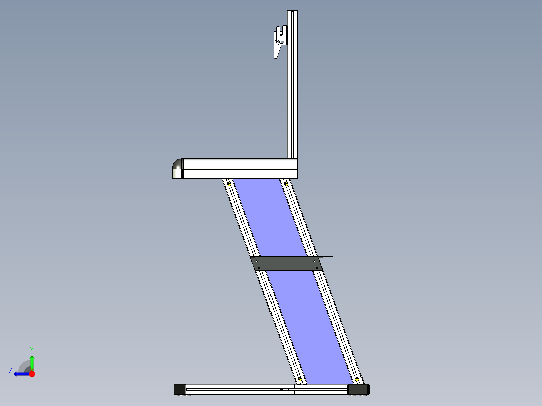 铝制讲台带电脑支架展示架aluminium-lecturn-模型格式为 stp右视图
