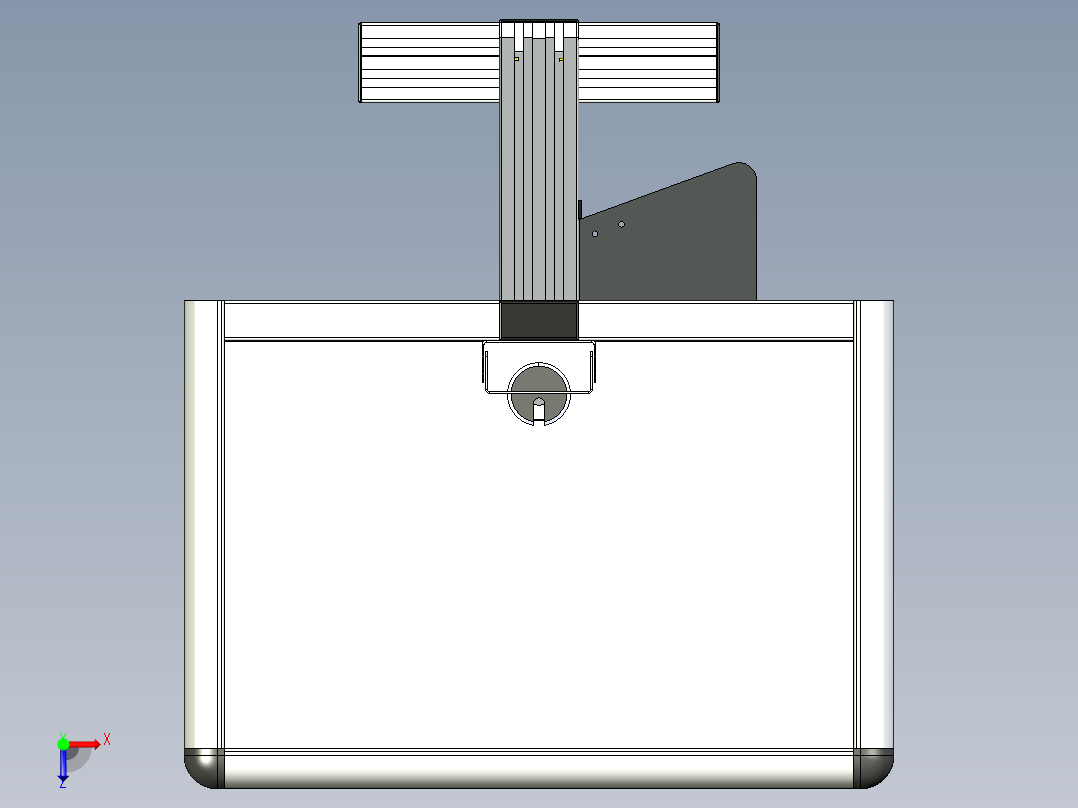 铝制讲台带电脑支架展示架aluminium-lecturn-模型格式为 stp俯视图