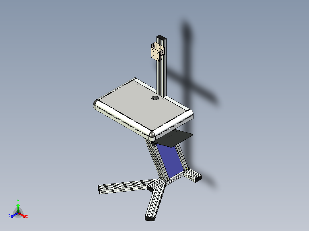 铝制讲台带电脑支架展示架aluminium-lecturn-模型格式为 stp正等轴测图