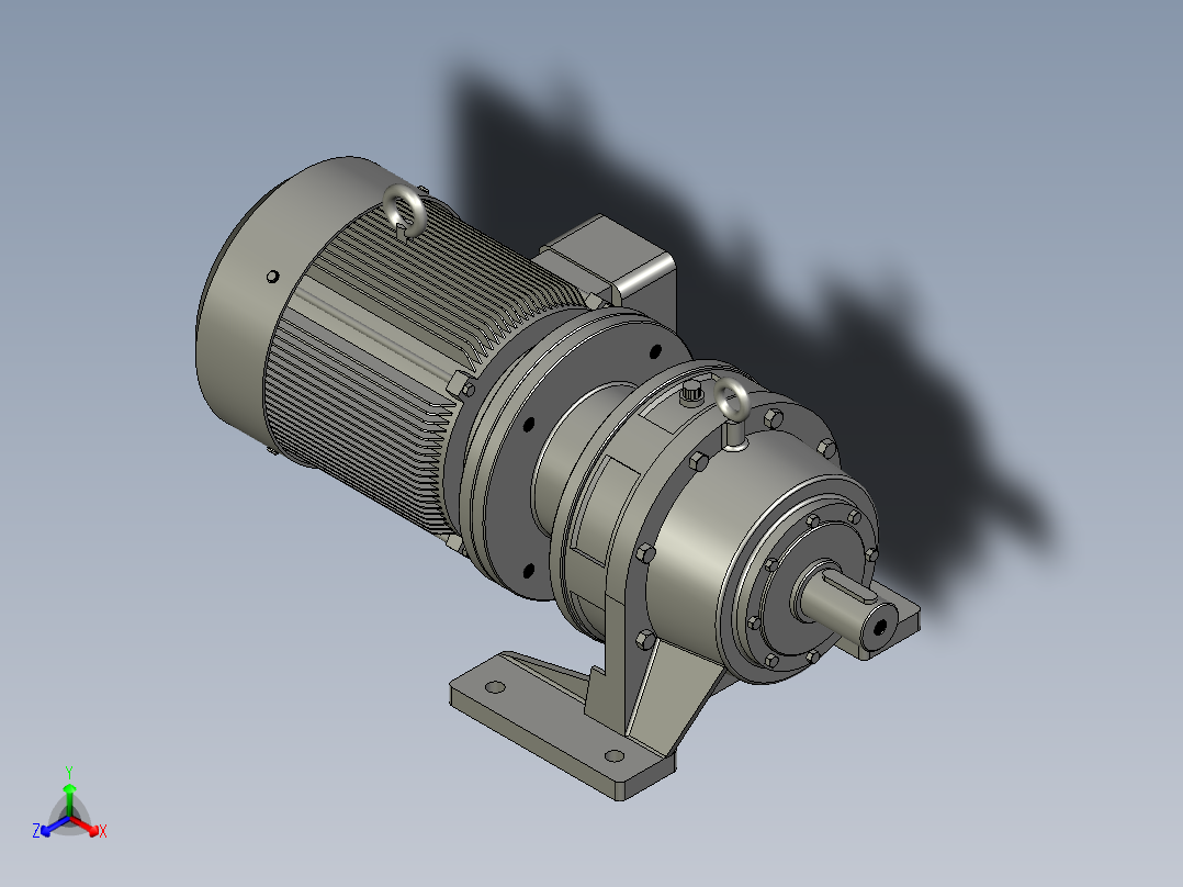 BWD型(单级)摆线针轮减速机_BWD1-35-075W正等轴测图