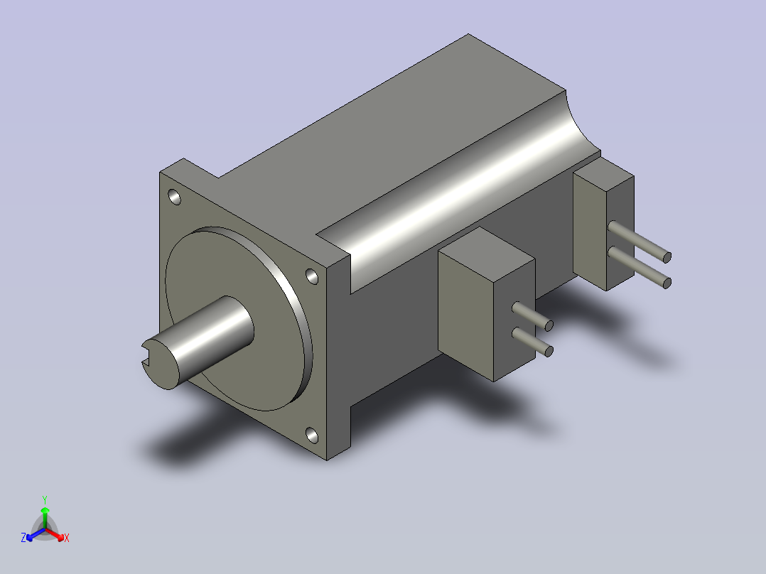 松下400W电机正等轴测图
