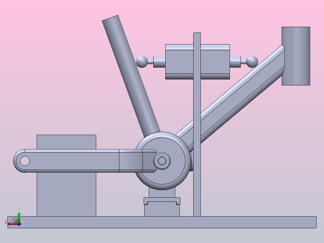 车架的结构强度测试试验台系统架后视图
