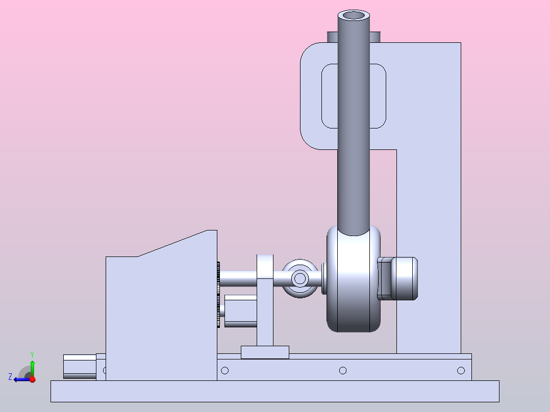 车架的结构强度测试试验台系统架右视图