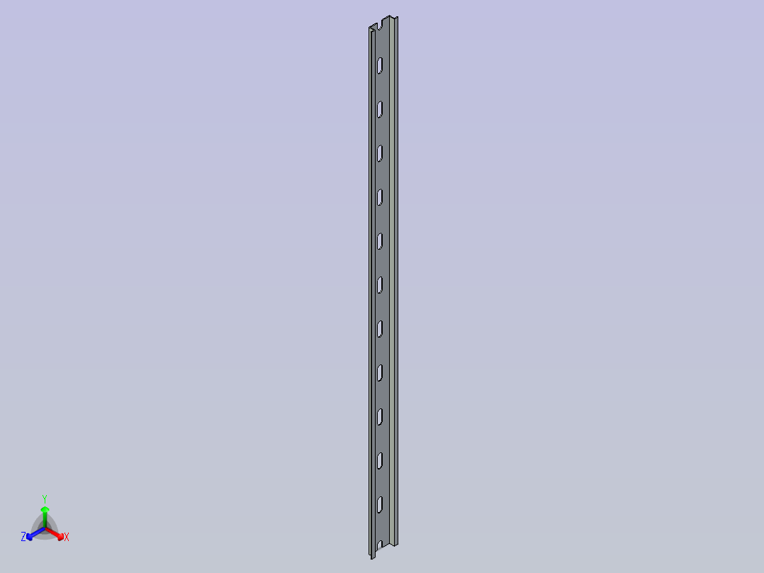 DIN导轨生成器 mm (DIN rail generator mm) - FREECAD MACRO正等轴测图
