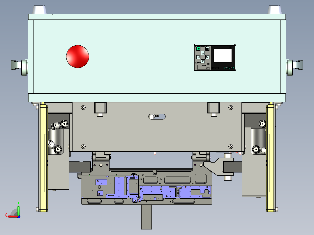 6片背胶一道贴附治具3D图纸 x_t step格式后视图