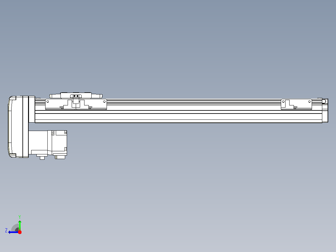 滚珠丝杠直线轴内置导轨TPA-GCR-40-1210C-L350-MP-M10-N3右视图