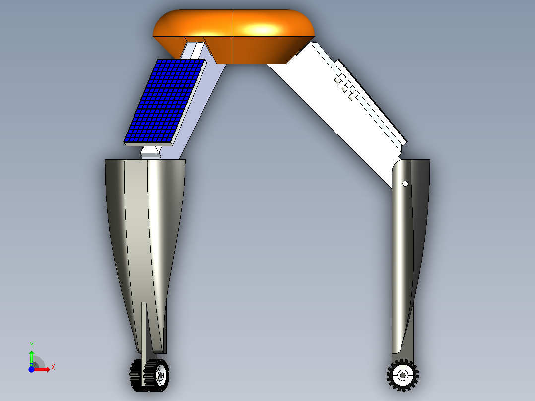 triarm-gantry太阳能三足月球车3D数模图纸 STEP IGS格式前视图