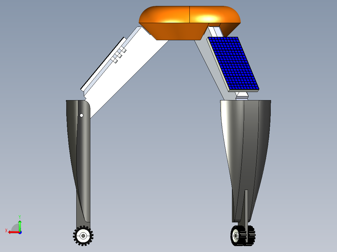 triarm-gantry太阳能三足月球车3D数模图纸 STEP IGS格式后视图