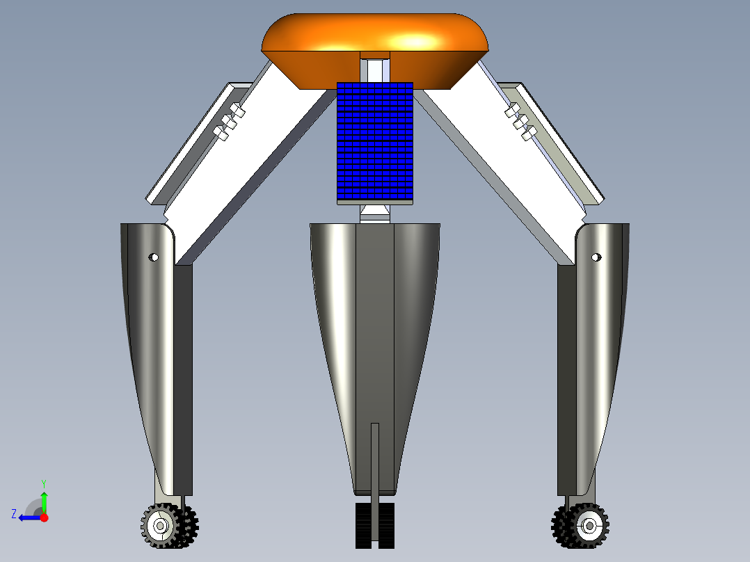 triarm-gantry太阳能三足月球车3D数模图纸 STEP IGS格式右视图