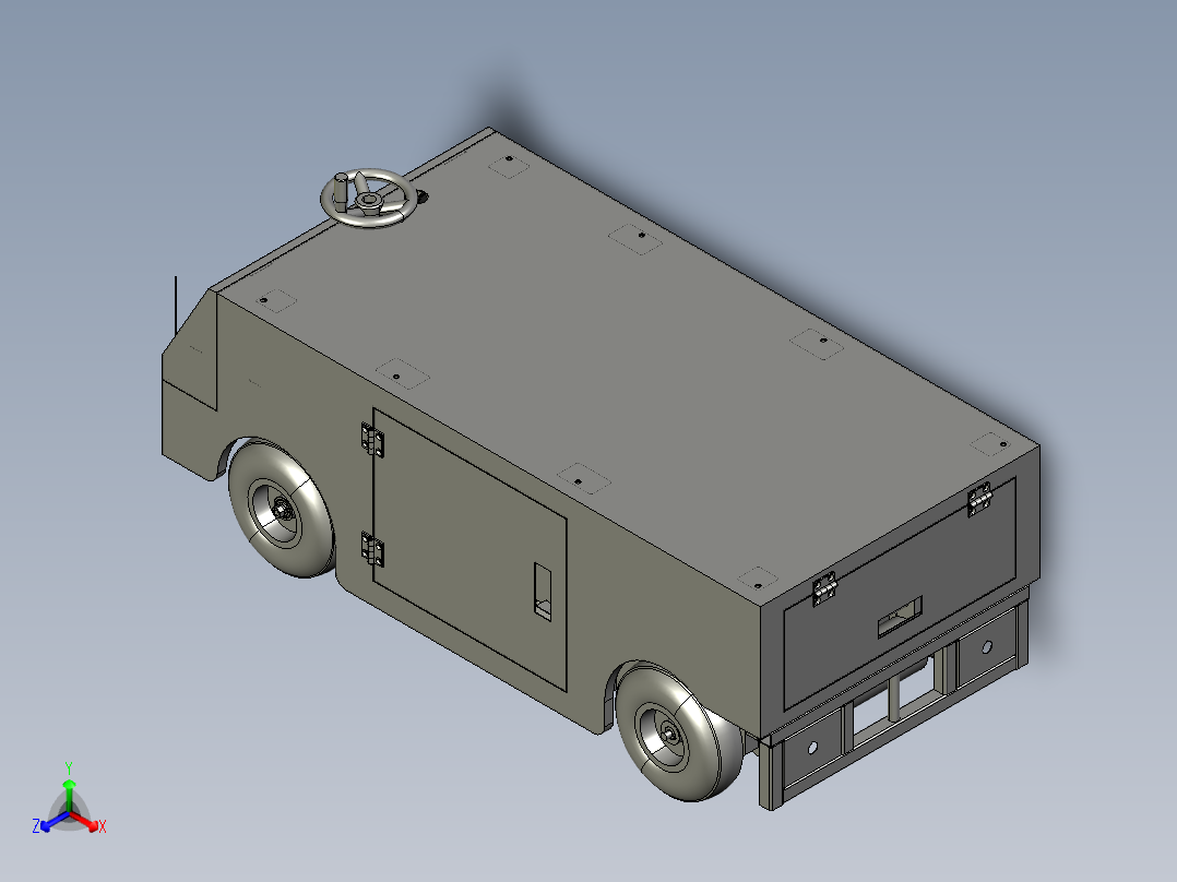 类似汽车底盘AGV小车正等轴测图