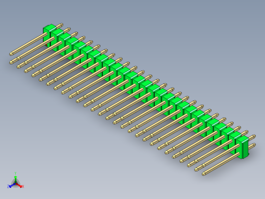彩色公头100mil（2.54mm）系列-DS1021_green_2x27p_100mil_Type5_rev1.0