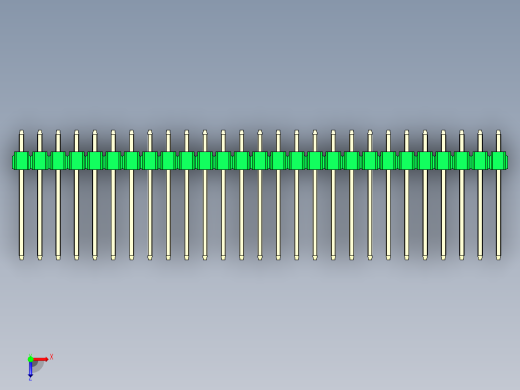 彩色公头100mil（2.54mm）系列-DS1021_green_2x27p_100mil_Type5_rev1.0俯视缩略图