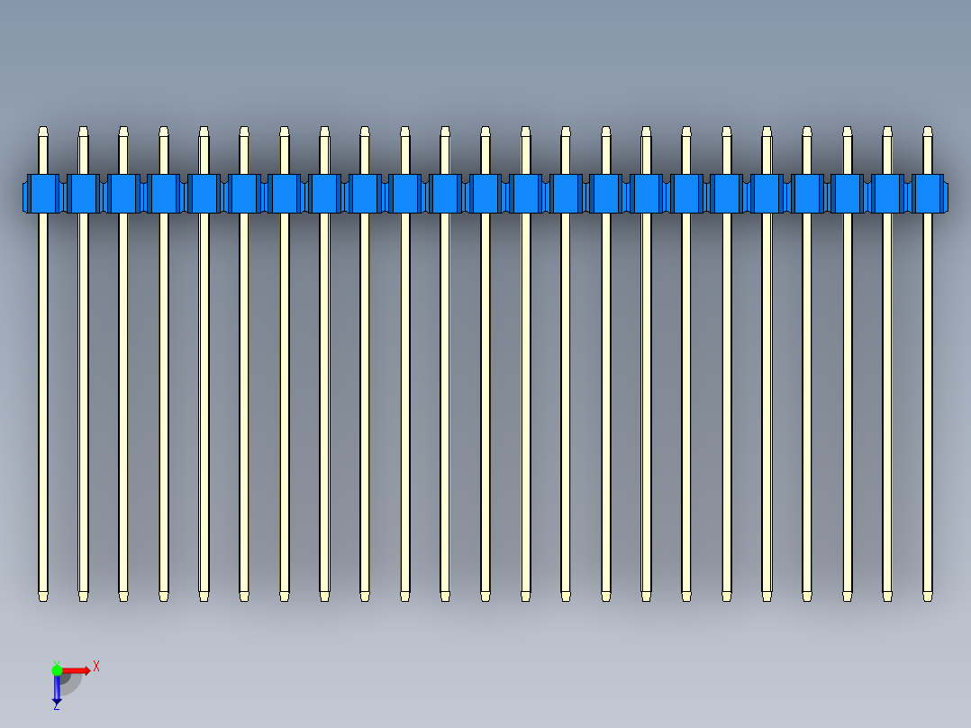 彩色公头100mil（2.54mm）系列-DS1021_blue_2x23p_100mil_Type43_rev1.0俯视图