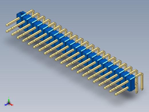 彩色公排针 100mil 2.54mm 系列-DS1022_blue_2x21p_100mil_TypeD_rev1.0