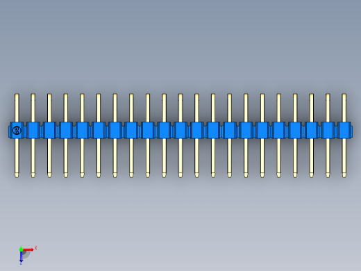 彩色公排针 100mil 2.54mm 系列-DS1022_blue_2x21p_100mil_TypeD_rev1.0俯视缩略图