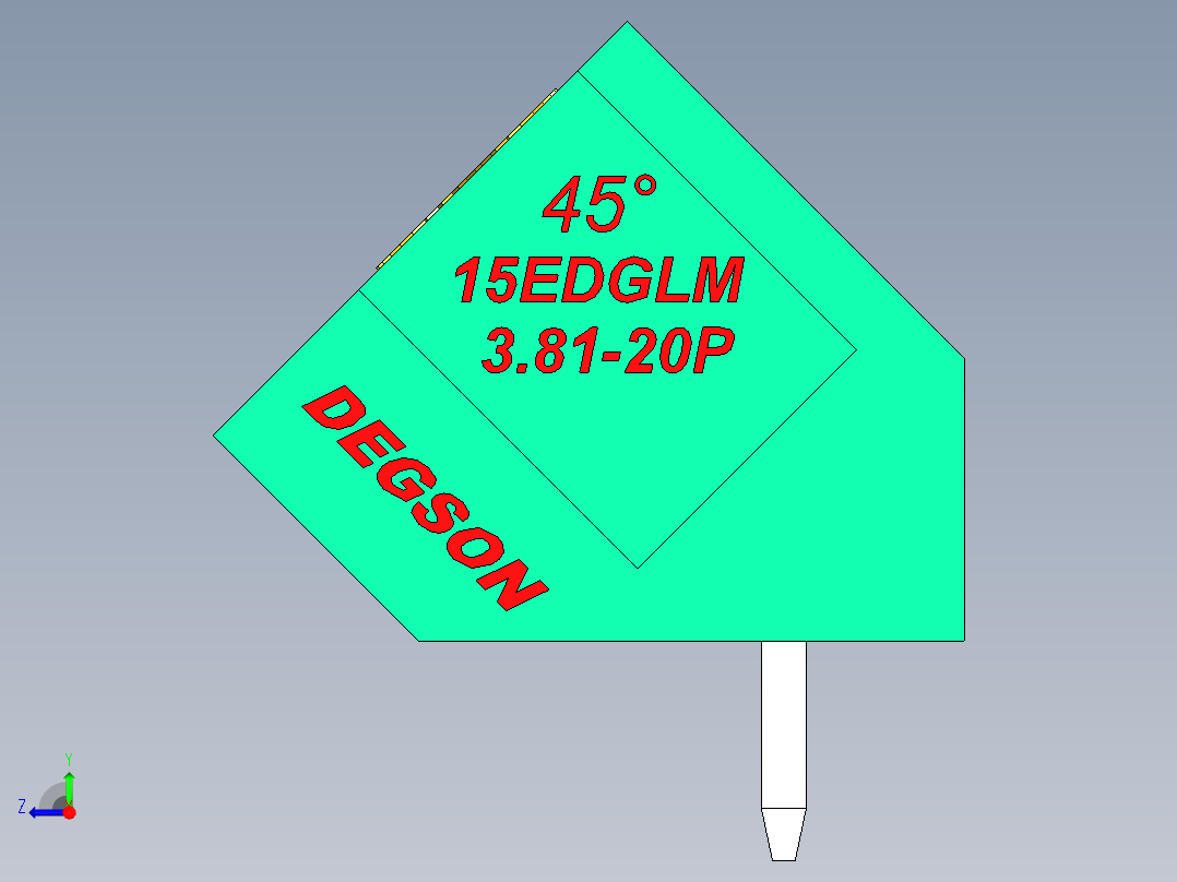 DEGSON 15EDG（公头） 3.81mm 螺钉锁紧，插拔式接线端子 FullPack-15EDGLM-3.81-20P-14-00AH右视图