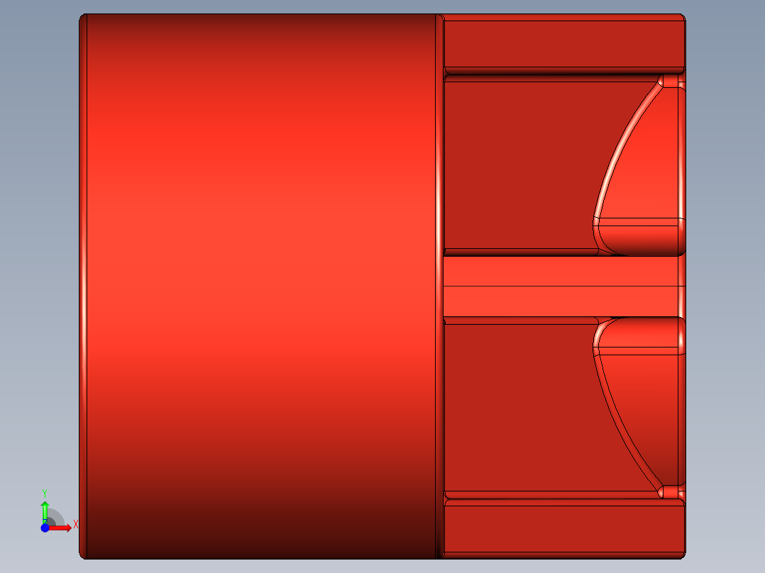 气缸电机-2854 Bright Red Technic Engine Crankshaft Centre前视图