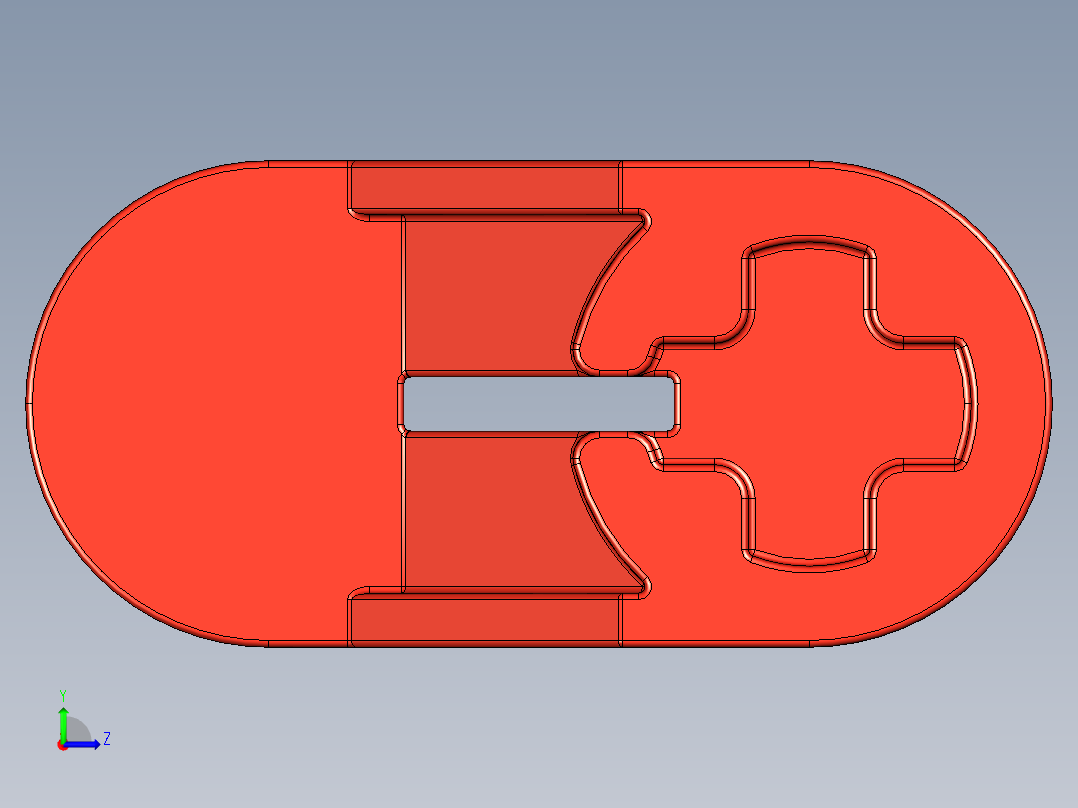 气缸电机-2854 Bright Red Technic Engine Crankshaft Centre左视图