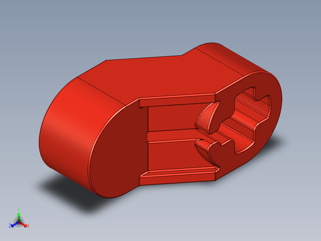 气缸电机-2854 Bright Red Technic Engine Crankshaft Centre正等轴测图