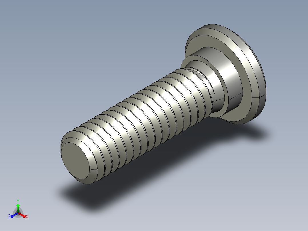 超薄型内六角螺钉-Ultra Low Profile Socket Head Screws 5-16 - 18 Thread Size 1 in Long.STEP正等轴测图