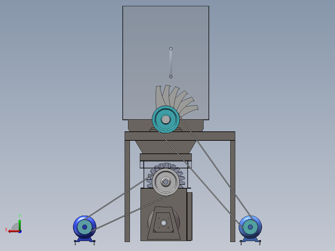 破碎机三维图纸后视图