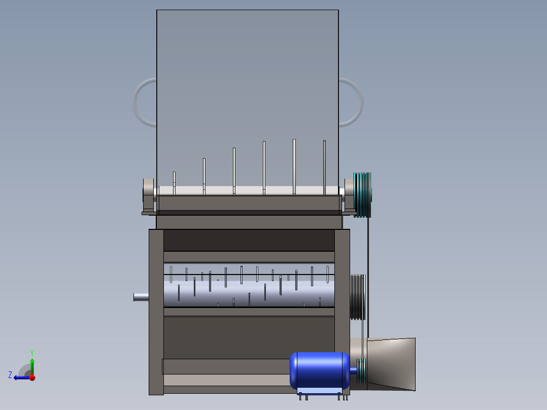 破碎机三维图纸右视图
