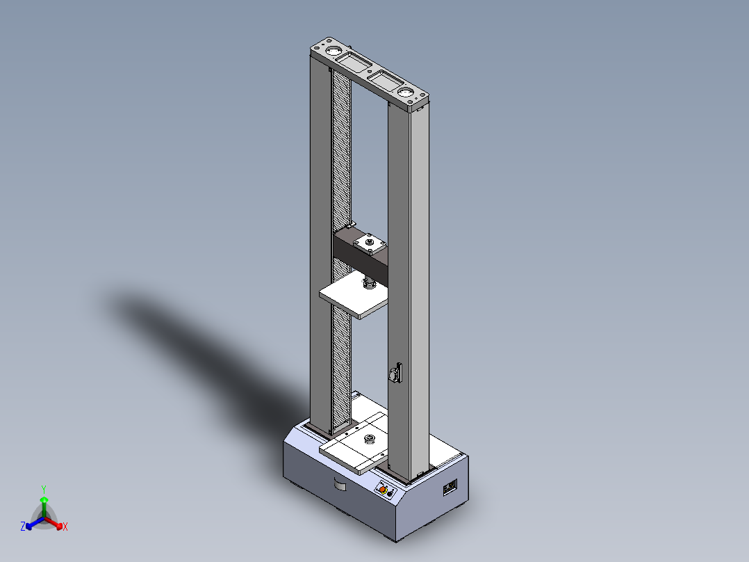 基于微机控制的50kN电子万能试验机正等轴测图