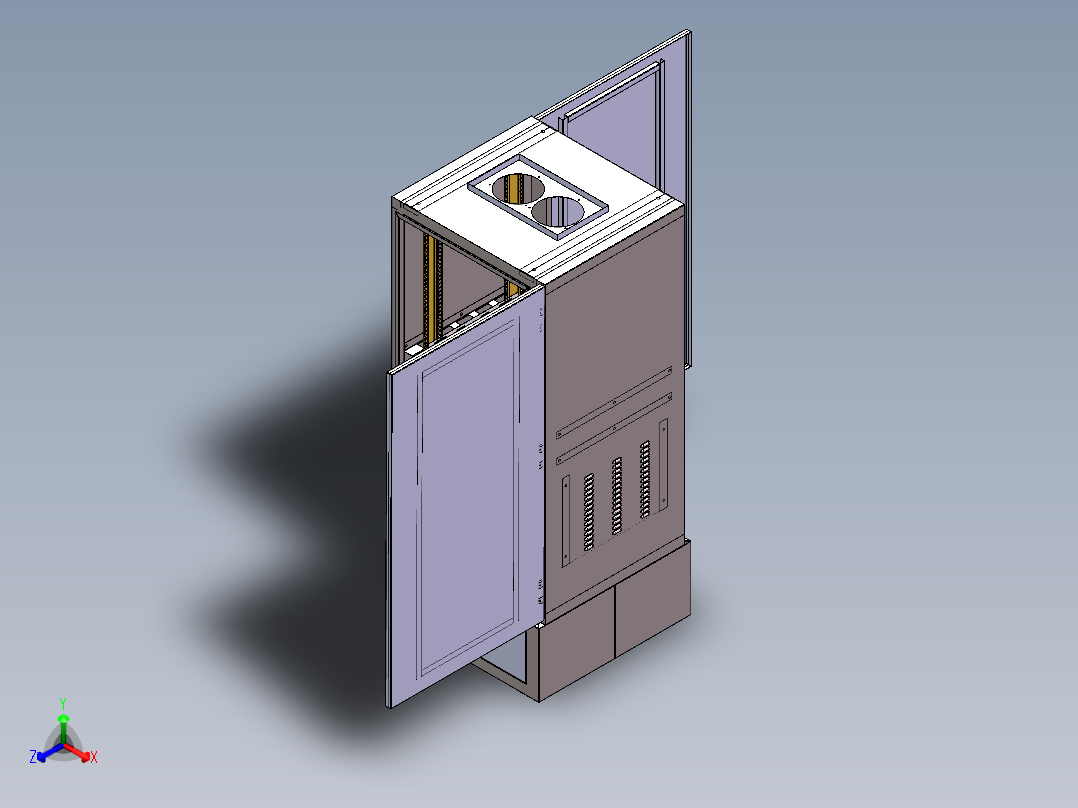 交通控制机柜正等轴测图