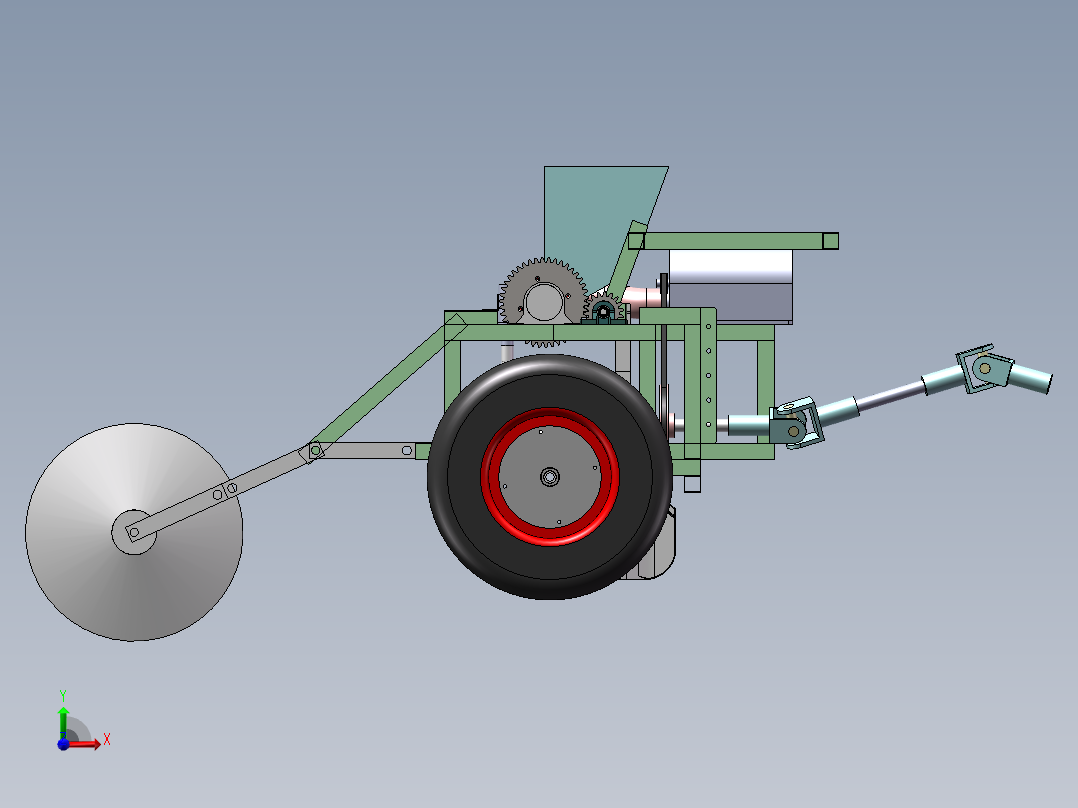 内侧充种式智能花生播种机前视图