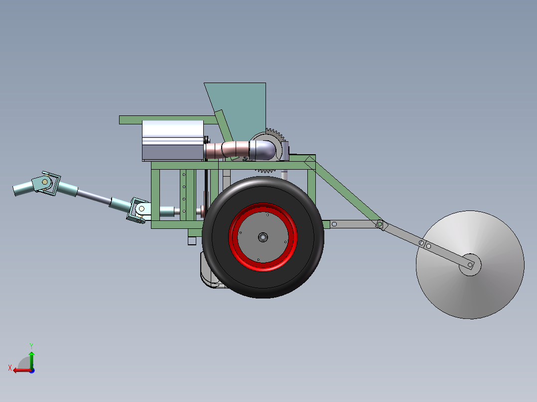内侧充种式智能花生播种机后视图