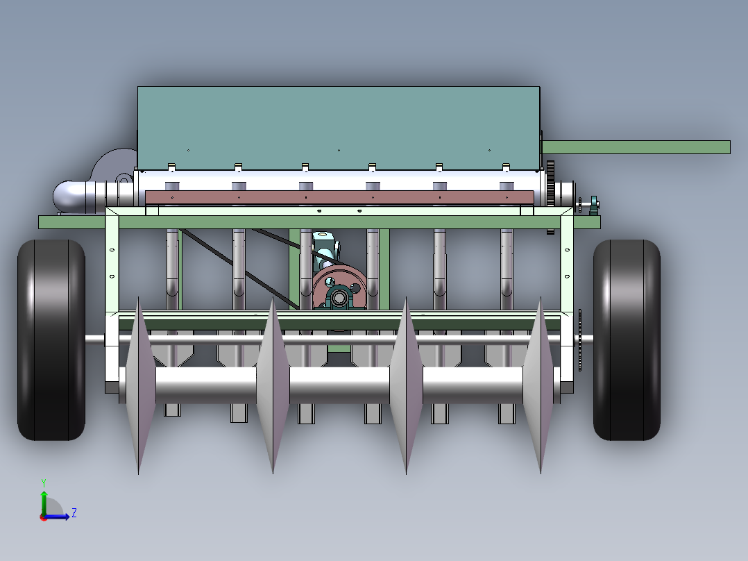 内侧充种式智能花生播种机左视图